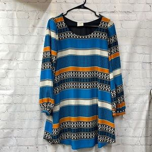 Lila made in the USA puff sleeve striped pattern large dress